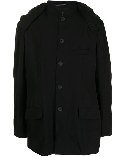 Yohji Yamamoto hooded button-down coat