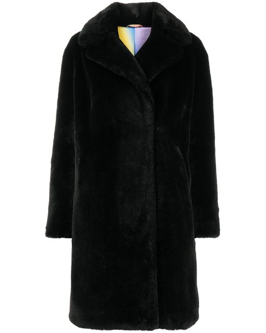 Apparis double-breasted faux-fur coat