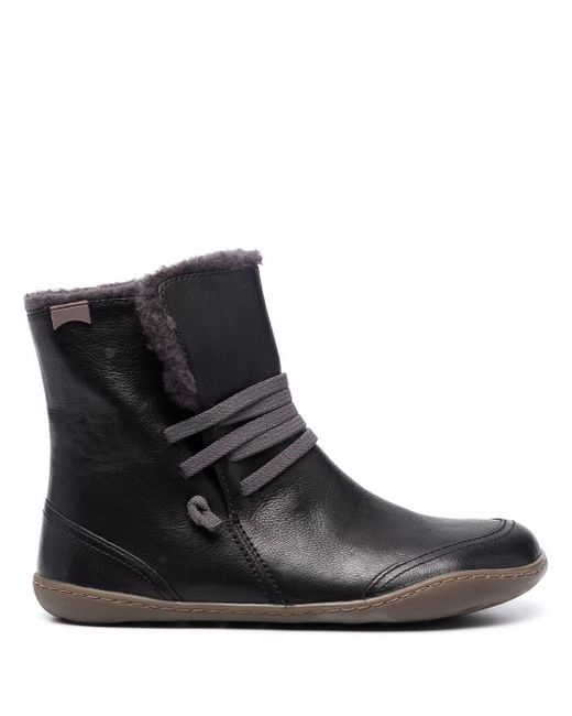 Camper faux-fur lined leather ankle boots