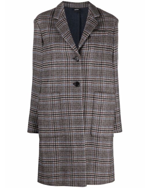 Aspesi double-face wool-blend plaid coat