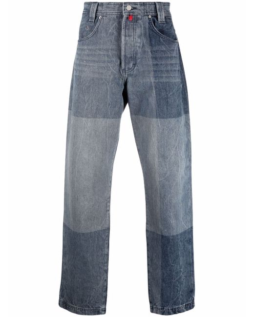 032C colour-block straight-leg jeans