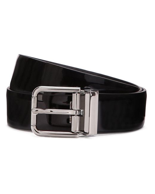 Dolce & Gabbana high-shine finish buckle-fastening belt