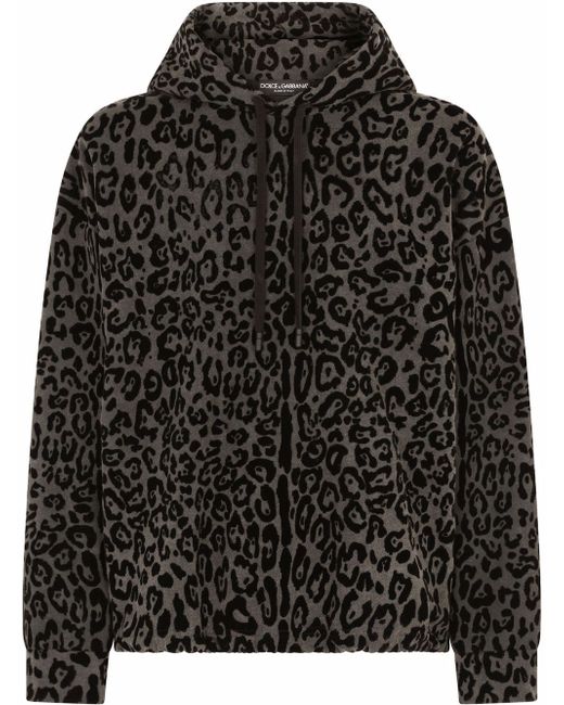 Dolce & Gabbana leopard-print drawstring hoodie