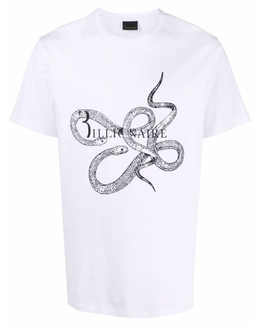 Billionaire snake-print logo T-shirt