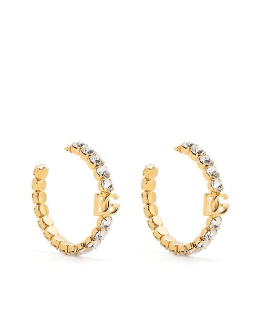 Dolce & Gabbana DG crystal-embellished hoop earrings
