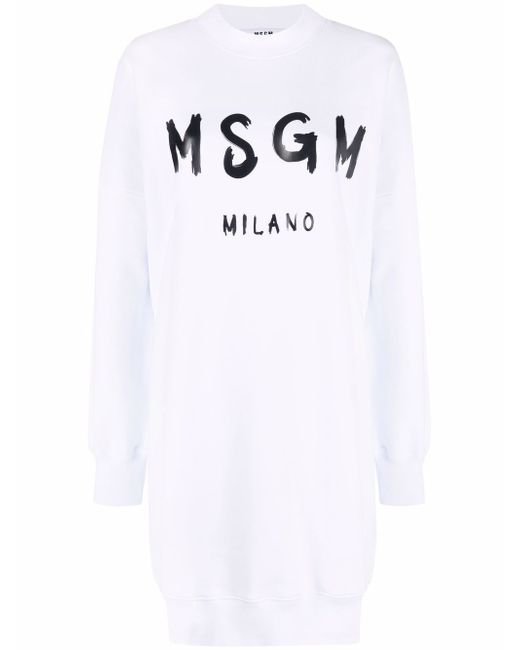 Msgm logo-print cotton jumper dress