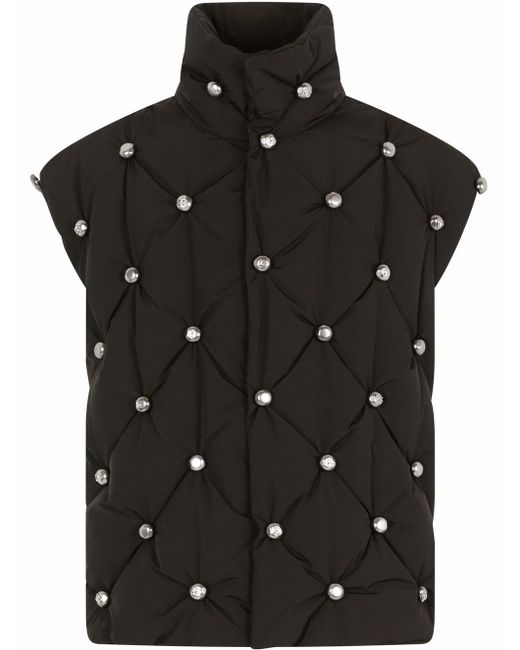 Dolce & Gabbana stud-embellished padded jacket