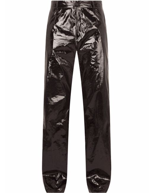 Dolce & Gabbana metallic-effect straight-leg trousers