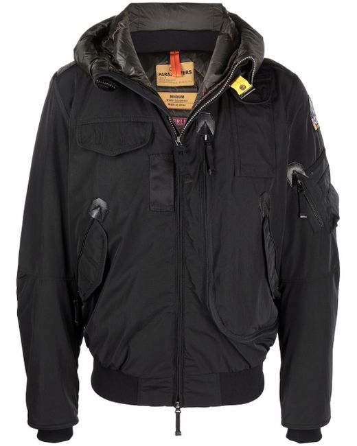 Parajumpers logo-patch hooded down jacket