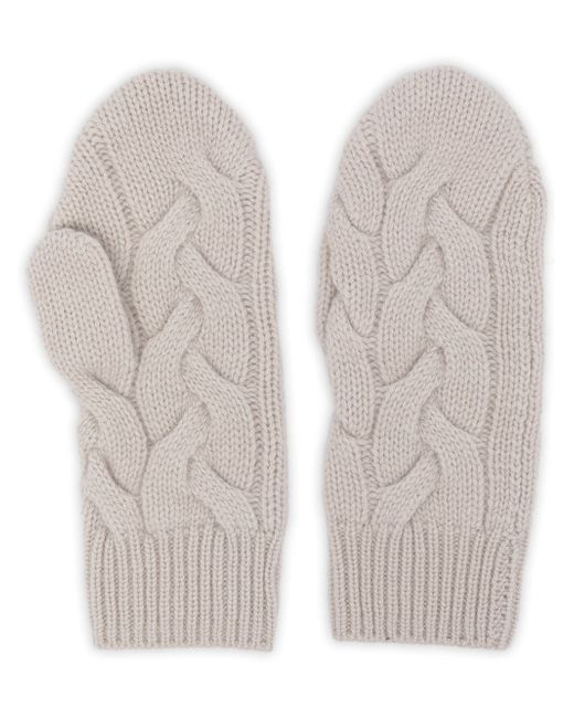 N.Peal cashmere cable-knit mittens