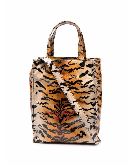 Philosophy di Lorenzo Serafini tiger-print glossy tote bag