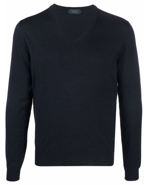 Zanone V-neck fine-knit jumper