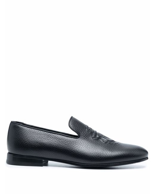 Billionaire pebbled calf leather loafers