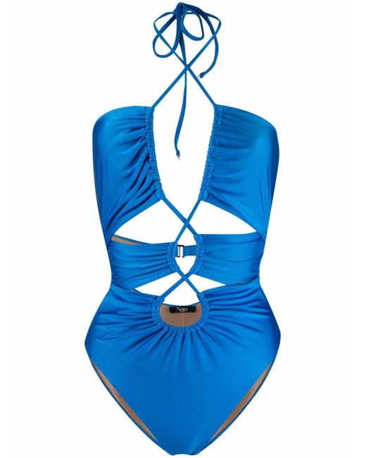 Noire Swimwear gathered cut-out swimsuit