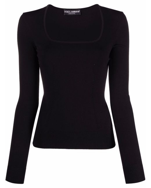 Dolce & Gabbana knitted U-neck fitted top