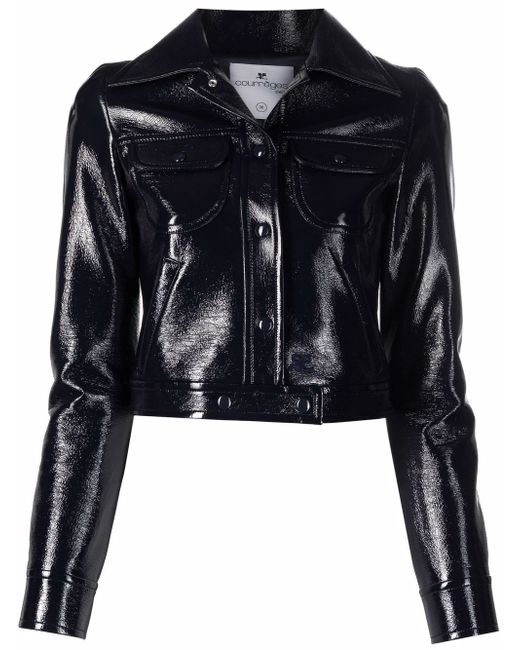 Courrèges cropped faux leather jacket