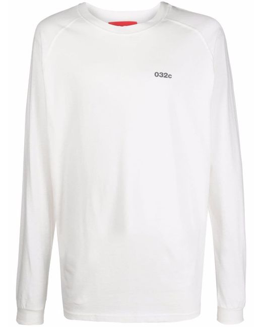 032C logo-print organic cotton long-sleeve T-shirt