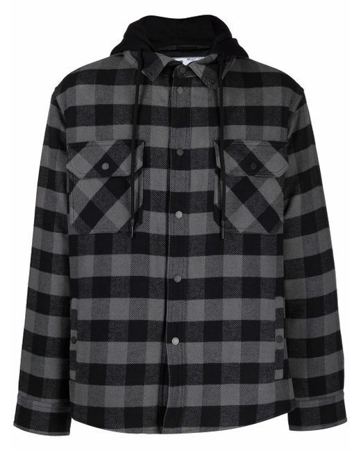 Off-White checked hooded shirt