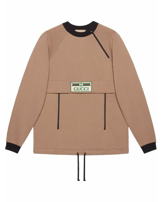 Gucci logo-patch long-sleeve top