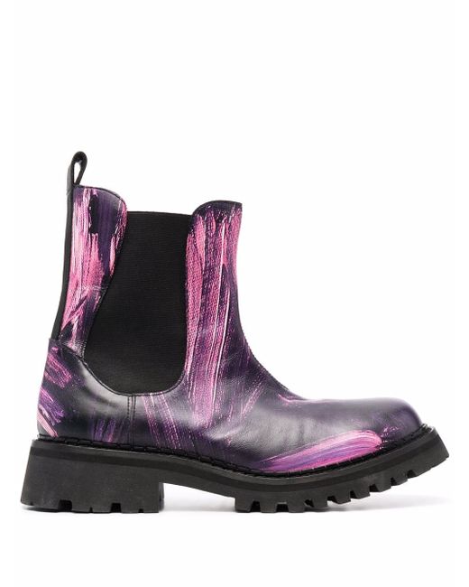 Moschino abstract-print Chelsea boots