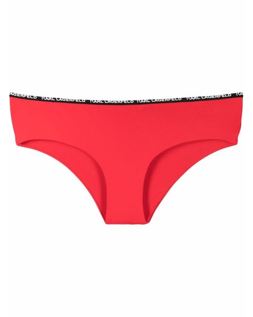 Karl Lagerfeld logo tape-trimmed bikini bottoms