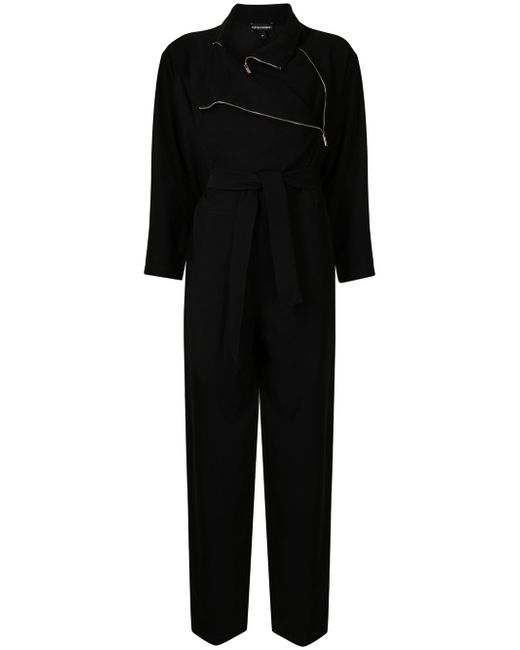 Emporio Armani zip-detail long-sleeved jumpsuit