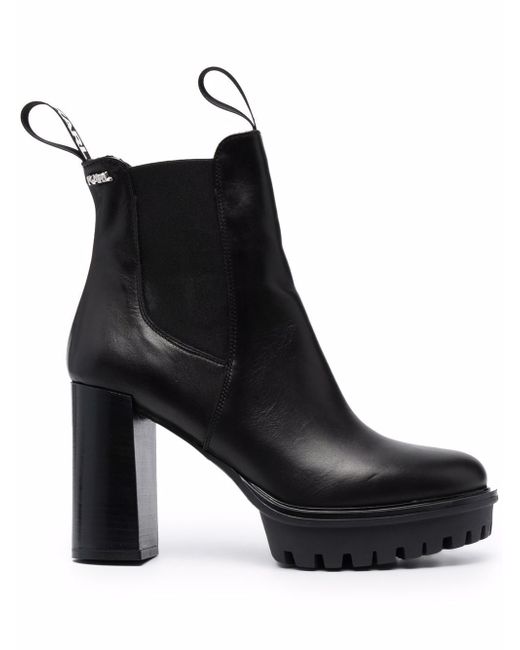 Karl Lagerfeld slip-on heeled leather boots