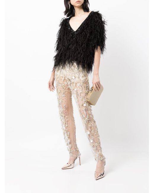 Jenny Packham sequined tapered trousers
