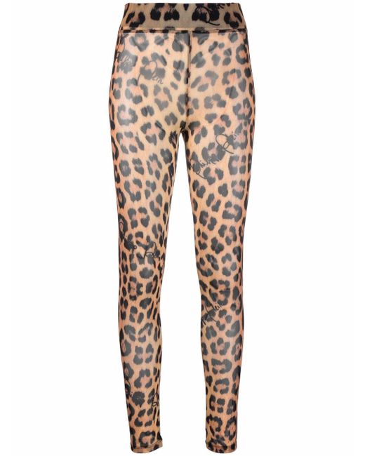 Philipp Plein leopard-print semi-sheer leggings