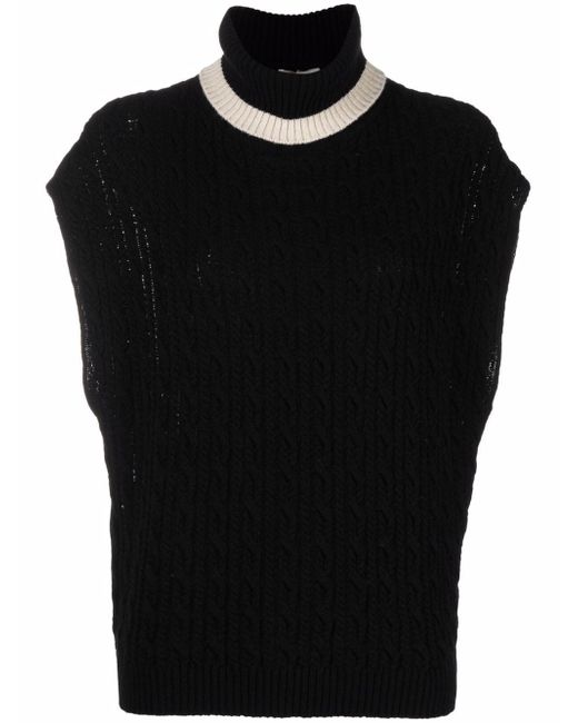 Semicouture roll neck knitted vest