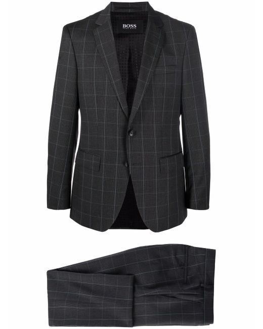 Hugo Boss check-print single-breasted suit