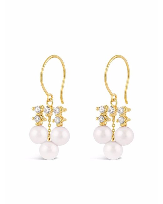 Dinny Hall 14kt yellow Shuga chandelier pearl diamond earrings