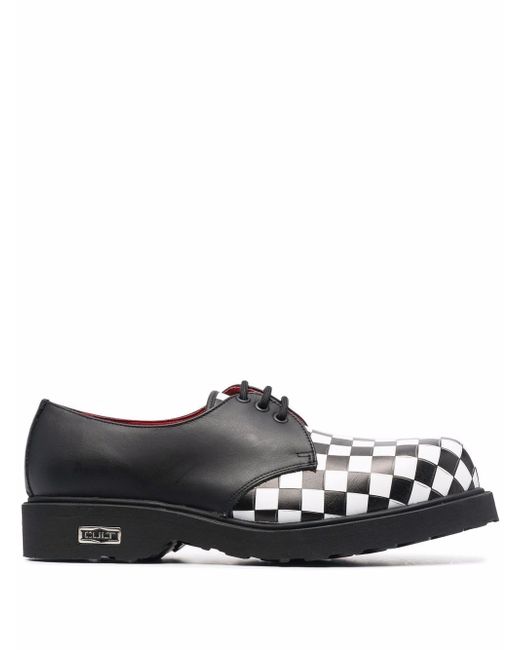 Cult checkered leather lace-up shoes