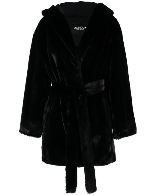 Dondup belted faux-fur coat