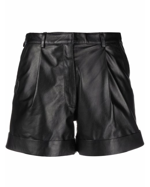Manokhi Jett high-waisted leather shorts