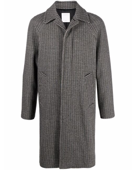 Sandro houndstooth pattern single breasted coat