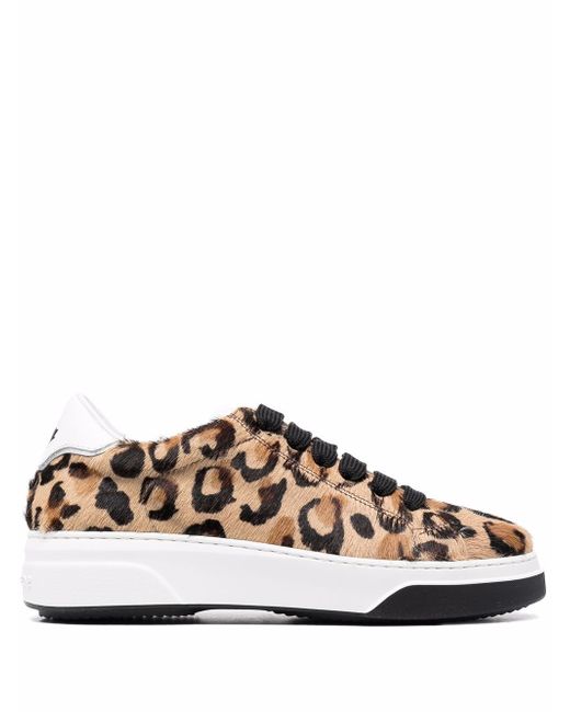 Dsquared2 leopard-print lace-up trainers
