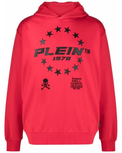 Philipp Plein logo-print pullover hoodie