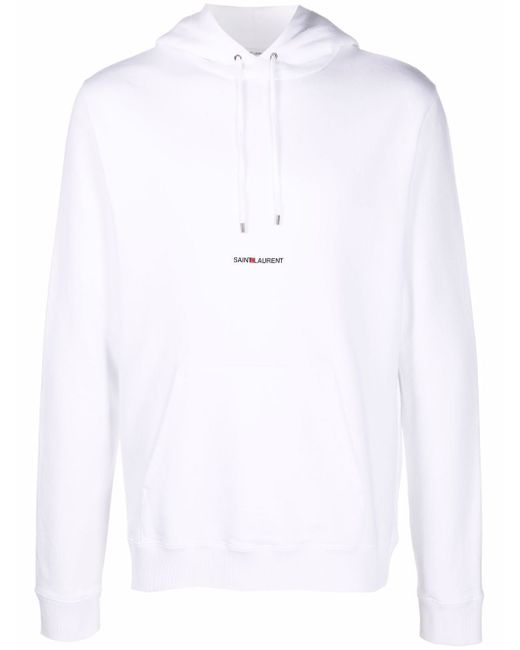 Saint Laurent logo-print cotton hoodie