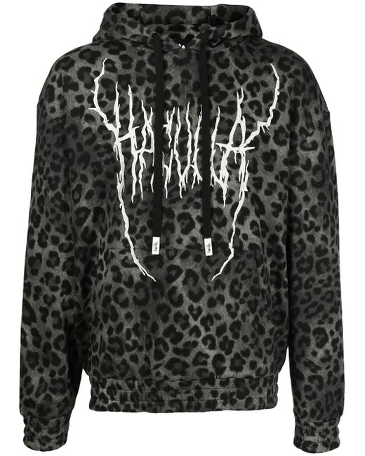 Haculla leopard-print logo hoodie