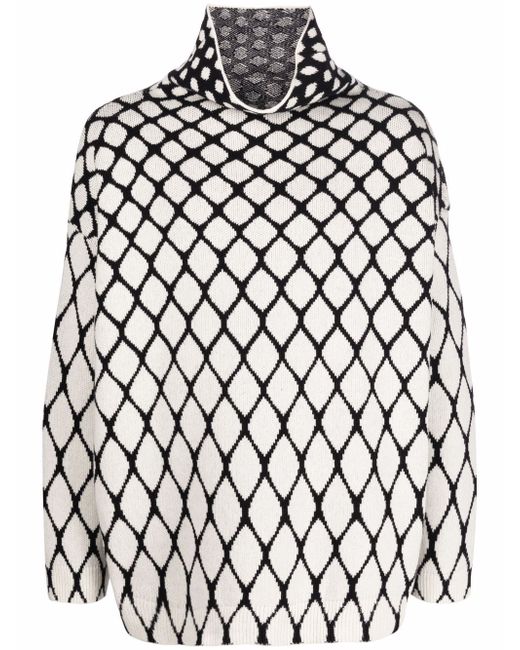 Valentino intarsia-knit high-neck jumper