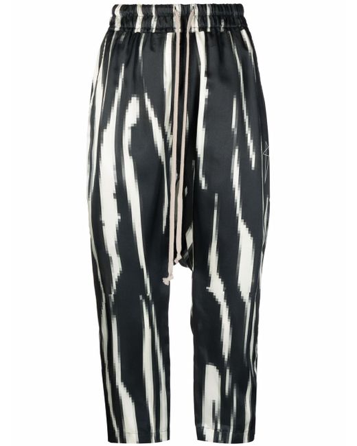 Rick Owens zebra-print dropped crotch trousers