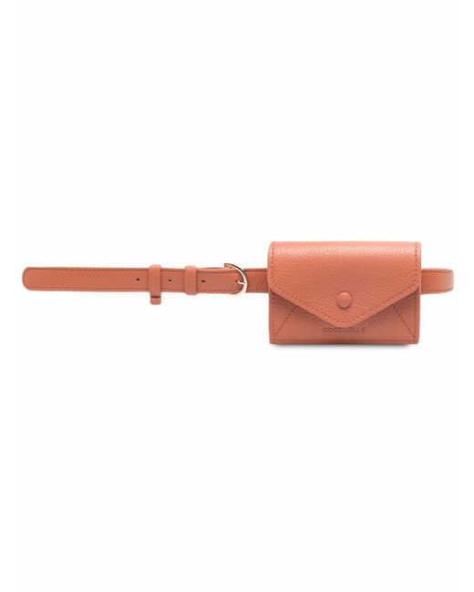 Coccinelle embossed-logo pebble-leather belt