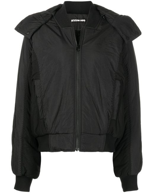 Hyein Seo hooded zip-up bomber jacket