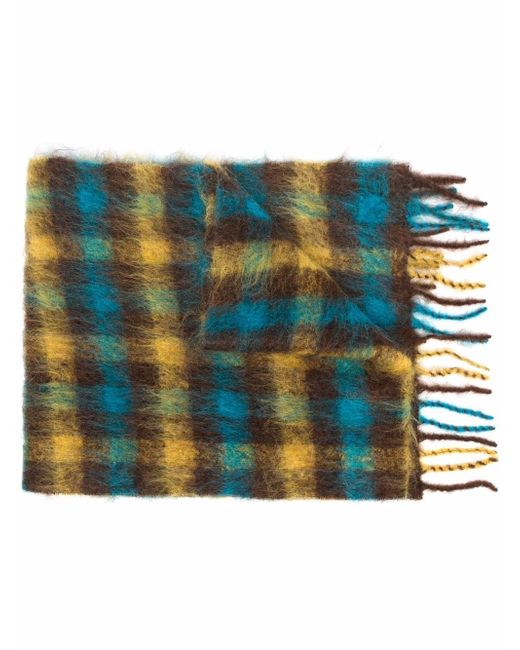 Andersson Bell check-print frayed-edge scarf