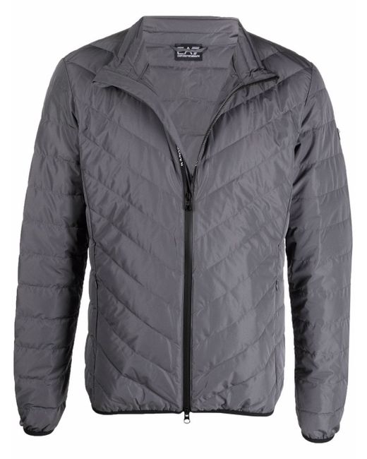 Ea7 high-neck zip-up padded jacket