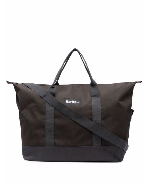 Barbour logo-patch tote bag