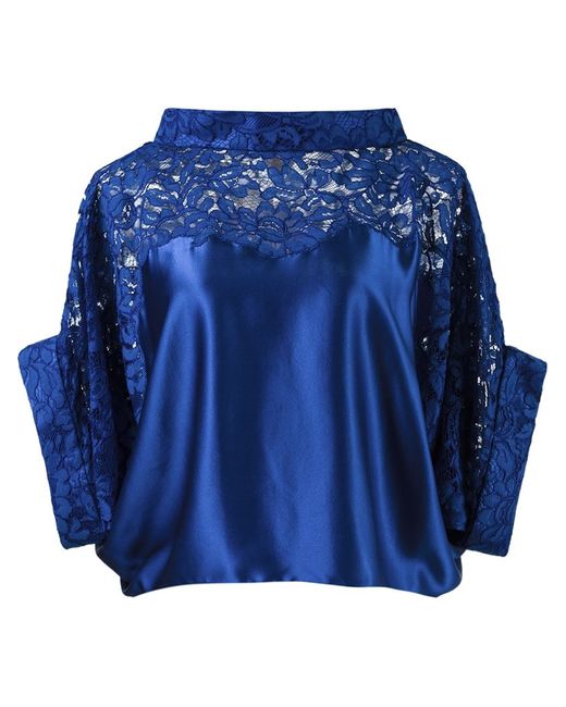 Martha Medeiros lace panel crop blouse
