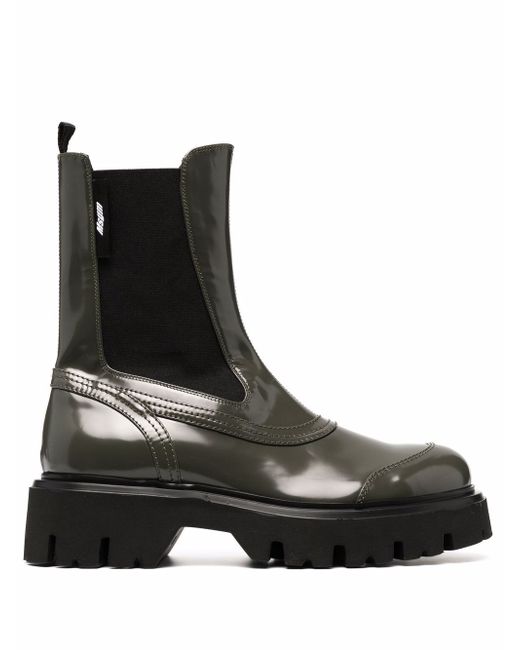 Msgm leather calf-length boots