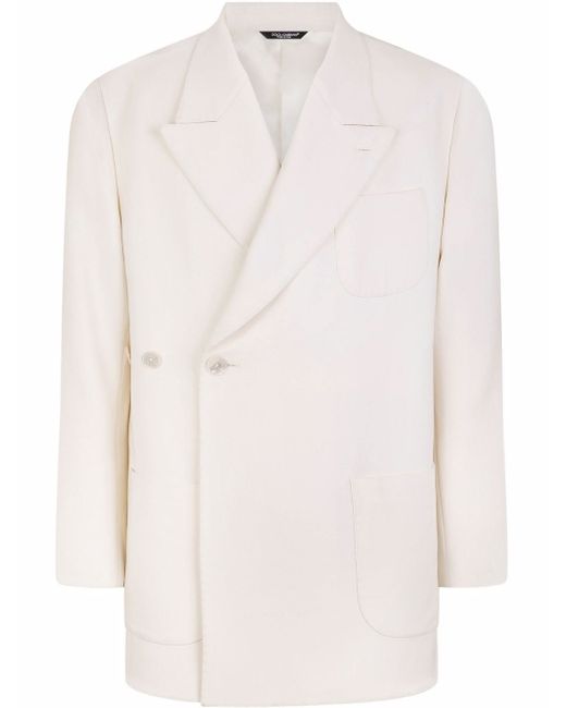 Dolce & Gabbana boxy side-button wool-blend blazer